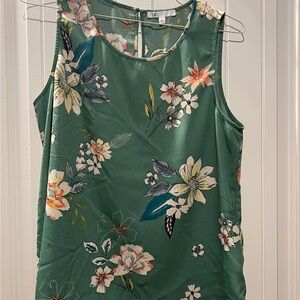 Floral Green Sleeveless Top